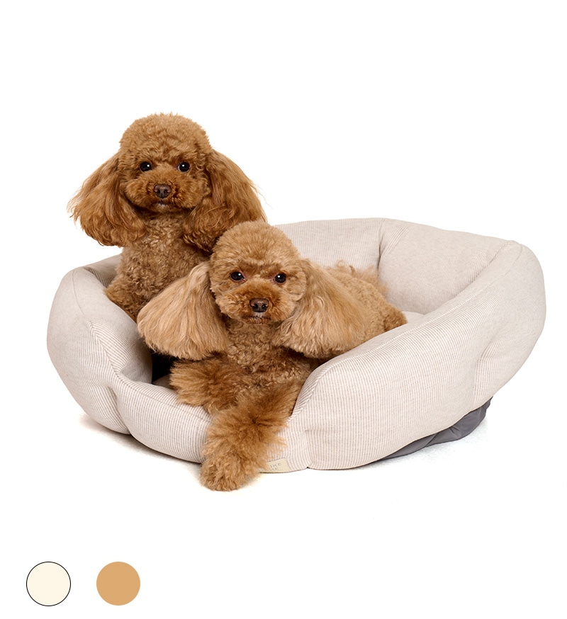 ナチュラルストライプラウンドベッド