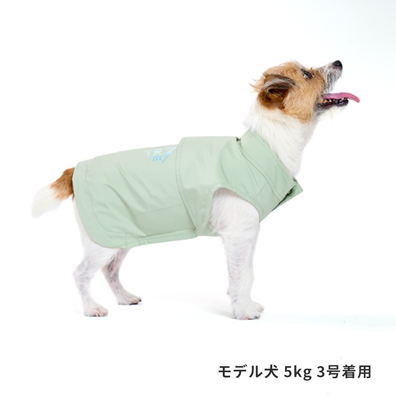 アイリッシュリネンの黒ちょうちょ　ハンドメイド犬服 iDog 中大型犬用 イージーガードレインポンチョ i HUGE 完全防水