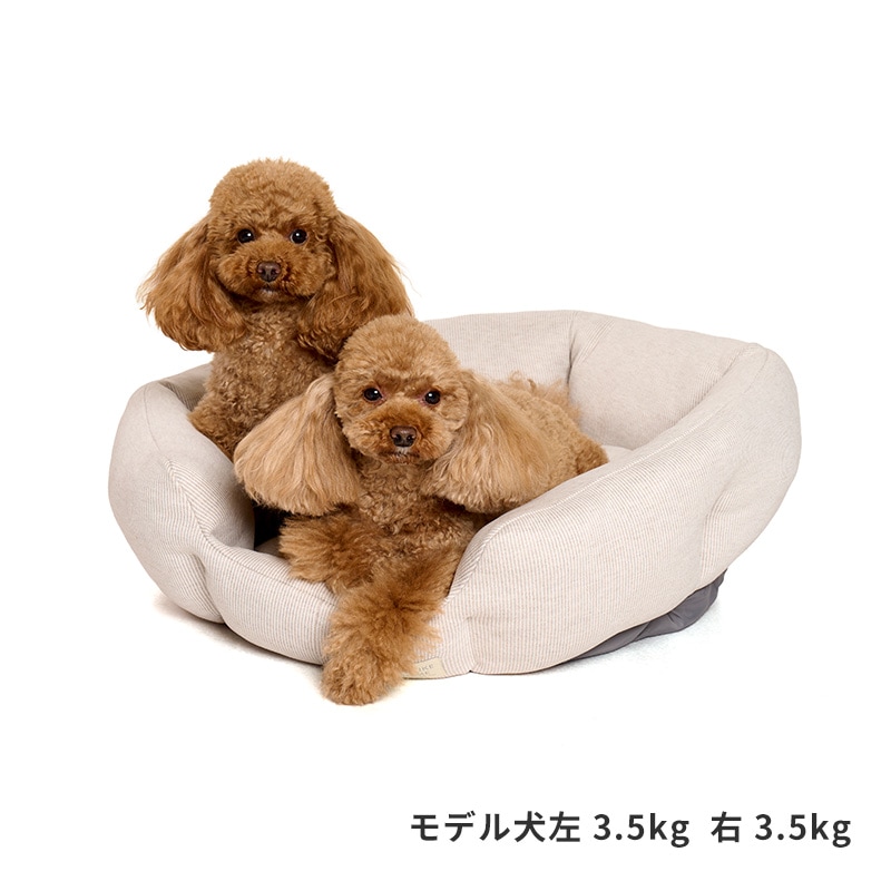 ナチュラルストライプラウンドベッド