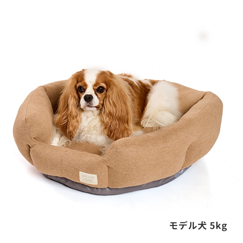 ナチュラルストライプラウンドベッド