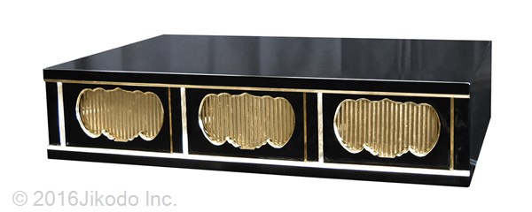 【寺院仏具】黒塗り　三間仏像台　幅90センチ　安心の国産品　サイズ調整可能です　自社工場にて製作　木製高級寺院仏具通販(受注生産品)(商品番号11110k)