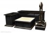 【寺院仏具】黒塗り ケイ台付略型3.5尺密壇(登高座)４点セット 国内自社工場製作品(受注生産品)(商品番号10033k)|登高座・密壇 