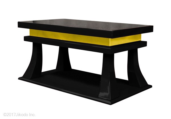 【寺院仏具】黒塗り　慈光型の上卓(焼香机や供物台にも)　安心の国産品　自社オリジナル(受注生産品)(商品番号10078k)