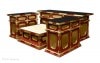 【寺院仏具】朱塗り　金具付き二重3.5尺密壇(登高座)4点セット　国内自社工場製作(受注生産品)（商品番号10031s)|登高座・密壇 