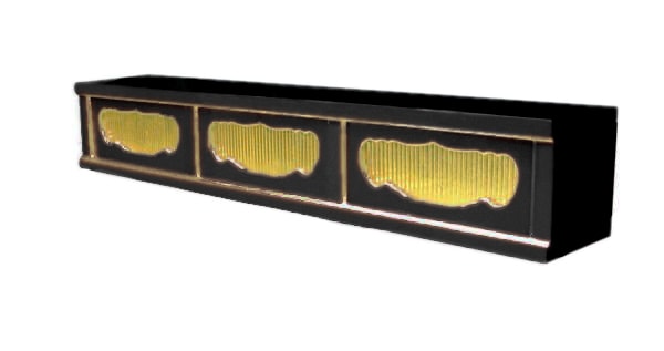 【寺院仏具】黒塗り　三間仏像台　幅120㎝ｘ高さ20㎝ｘ奥行20㎝　安心の国産品　サイズ調整可能です　自社工場にて製作　木製高級寺院仏具通販(受注生産品)(商品番号11131k)