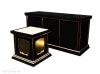 【寺院仏具】椅子型密壇(登高座)4尺　黒塗り　2点セット　　安心の国産品　木製高級仏具通販(受注生産品)(商品番号10039k)|登高座・密壇 