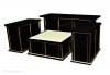 【寺院仏具】黒塗り　収納できる折り畳み登高座3.5尺　脇机2台タイプ　設置場所の移動に最適です　国内自社工場制作の高級木製仏具(受注生産品)(商品番号10064k）|登高座・密壇 