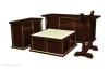 【寺院仏具】潤み塗り　収納できる折り畳み登高座3.5尺　磬台(ケイ台)付　設置場所の移動に最適です　国内自社工場制作の高級木製仏具(受注生産品)(商品番号10065u）|登高座・密壇 