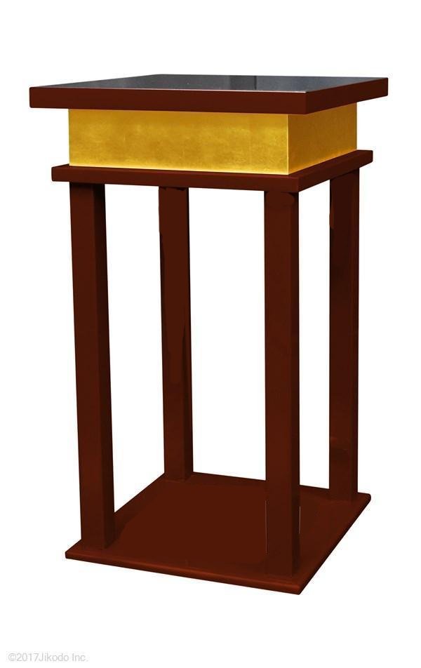【寺院仏具】潤み塗り　慈光型の中央香台(焼香机、供物台にも)　安心の国産寺院仏具　自社工場にて製作　木製高級寺院仏具通販(受注生産品)(商品番号10083u)