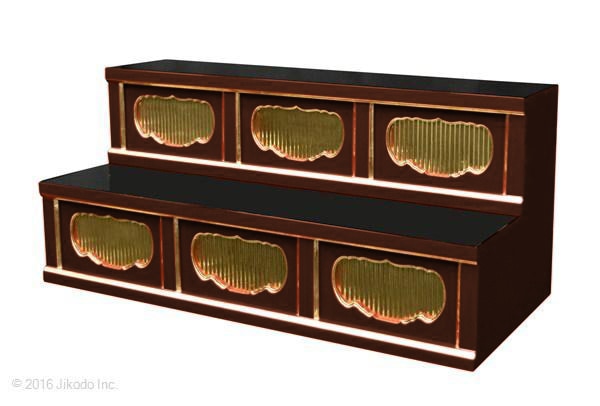 【寺院仏具】潤み塗り　三間二段ひな壇 幅90cm×40cm×40cm　安心の国産品　サイズ調整可能です　自社工場にて製作　木製高級寺院仏具通販(受注生産品)(商品番号11118u)