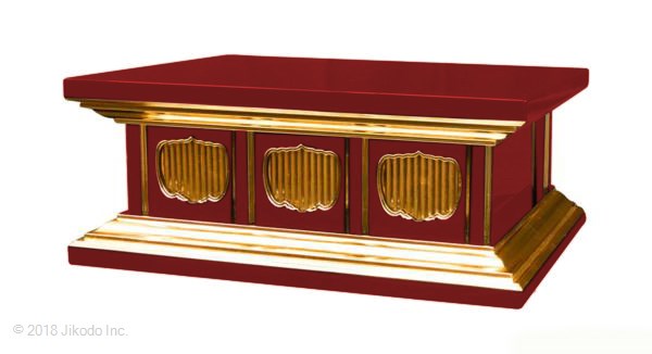 【寺院仏具】朱塗り　厨子台・須弥壇として　幅約75センチ　　国内自社工場で製作　国産高級木製品　(受注生産品)(商品番号10135s)