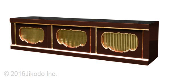 【寺院仏具】塗り　三間仏像台　幅90㎝ｘ高さ20㎝ｘ奥行20㎝　安心の国産品　サイズ調整可能です　自社工場にて製作　木製高級寺院仏具通販(受注生産品)(商品番号11130u)