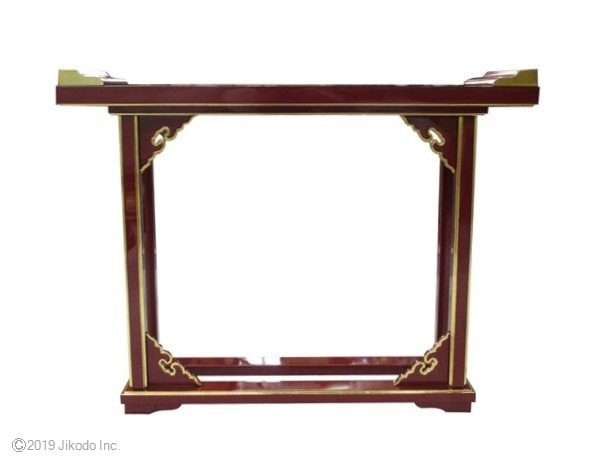 【寺院仏具】朱塗り　御所型供物台(焼香机)　安心の国産品　自社工場にて製作　木製高級寺院仏具通販(受注生産品)(商品番号11209s)