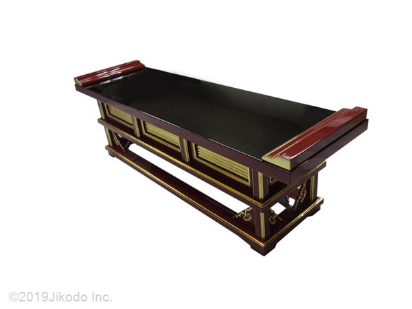 【寺院仏具】朱塗り　焼香机　安心の国産品　自社工場にて製作　木製高級寺院仏具通販(受注生産品)(商品番号11208s)
