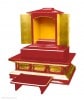 【寺院仏具】朱黒塗り 須弥壇の豪華4点セット 厨子台としても 幅84センチ 国内自社工場製作 木製高級寺院仏具通販(受注生産品)(商品番号11246s)|宮殿・須弥壇