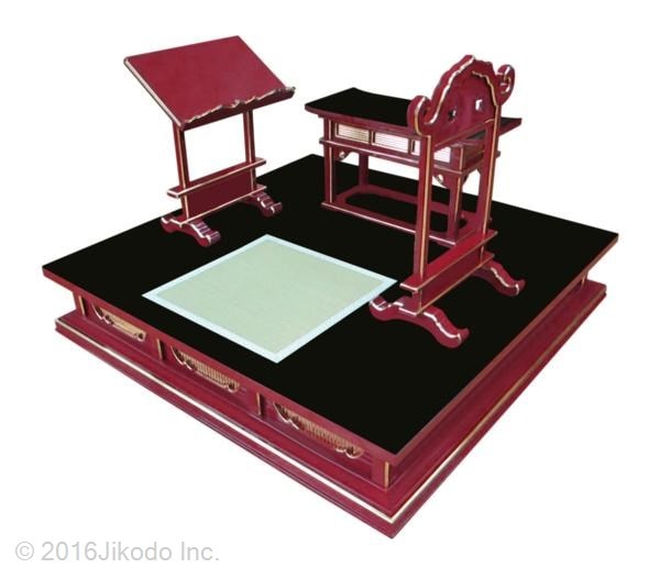【寺院仏具】朱塗り　二畳台4点セット 幅150センチ 国内自社工場製作 木製高級寺院仏具通販(受注生産品)(商品番号11253s)