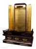 【受注生産品】潤み塗り　高さ100センチ 丸型厨子・高覧付き厨子台セット 木製仏具　国内自社工場製作品(商品番号10202u)|厨子