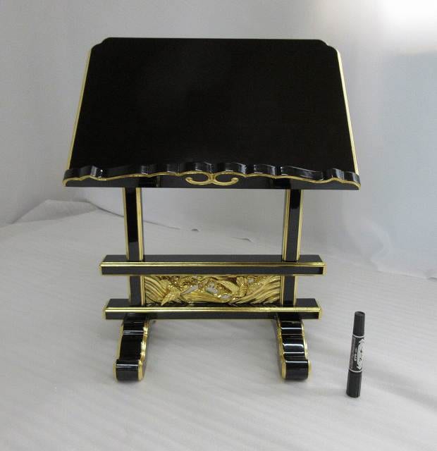 【特別販売品】黒塗り　見台(幅42.5㎝高さ54㎝足奥行24cm)長期保管塗りやせ有の為セール価格 管理番号「4030」