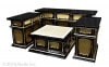 【受注生産品、限定サイズの特価品】二重3.5尺密壇(登高座)4点セット 向机幅136センチ　国内自社工場で製作品　(商品番号mt047）(発送まで約35日）|限定サイズの特価品