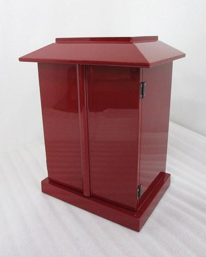 【受注生産品、限定サイズの特価品】角厨子 高さ35センチ 色は3色(黒、朱、潤み)　国内自社工場で製作品　(商品番号mu071）（発送まで約30日）