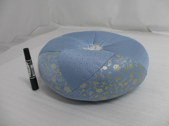 【特別販売品】木魚・リン布団　水色　12号(直径約36cm×高約13cm) 長期在庫品　木製高級仏具通販 管理番号「5058」