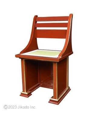 【寺院仏具】朱塗り 新型登高座用　椅子式礼盤　幅48cm　安心の自社工場にて制作　木製高級寺院仏具通販(受注生産品)(商品番号10216s)