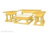 【寺院仏具】金色塗り　慈光型の登高座セット(向机幅105cm)　国内自社工場で製作品　(受注生産品)(商品番号61054g)|登高座・密壇 
