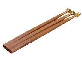 【寺院仏具】＜密教法具＞護摩杓　大型　1組（3本）真鍮製　磨き　国産品　(受注生産品)（商品番号6144）