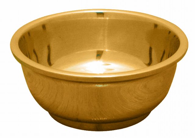 【寺院仏具】＜密教法具＞房花茶碗　1個　中型　真鍮製　磨き　国産品　(受注生産品)（商品番号6145）