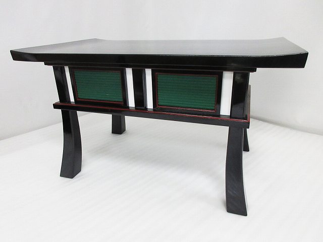 【受注生産品、限定サイズの特価品】黒面朱　春日型経机　幅2尺(幅60.5cm高さ33cm奥行33cm)国内自社工場で製作品(商品番号mt122）(発送まで約35日）