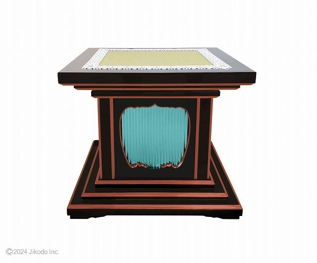 【寺院仏具】黒塗り面朱 ご導師様用高級礼盤(椅子式) 360度回転する回転式曲録・曲禄　サイズ調整可能　国内自社工場制作のオリジナル高級木製仏具(受注生産品)(商品番号61086km）