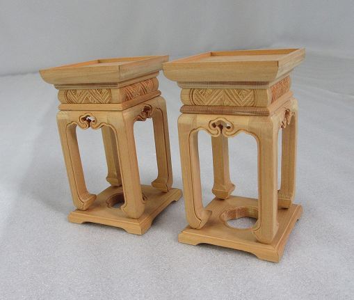 【特別販売品】木地　中央仏器3.5号　2個セット(天幅6cm高さ11cm)長期在庫品の為、特価セール価格　高級仏具通販（管理番号7557)