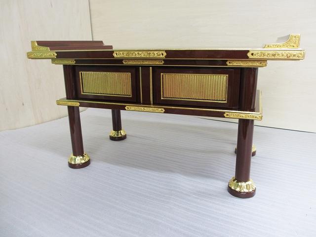 【特別販売品】金具付導師机NO.2　小傷有特価(幅約76.5cm×高約40cm×奥約40.5cm)長期在庫品セール　木製高級仏具通販(管理番号8124)　