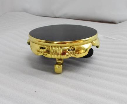 【特別販売品】丸香盤　前金黒塗り　NO.2　箔劣化有(幅18cm×高さ8cm)長期在庫品の為特価セール　木製高級仏具通販(管理番号8184)