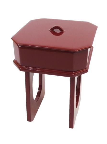 【特別販売品】朱塗り　菓子器（小）(幅約14cm×高さ約20cm×奥行約14cm)長期在庫品の為特価　木製高級仏具通販(管理番号4547)