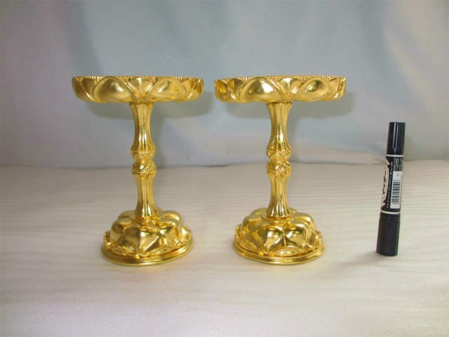 【特別販売品】総金　蓮華高月1対　4.5寸(径13.5cm高19cm)長期在庫品の為、特価セール価格　木製高級仏具通販(管理番号4548)