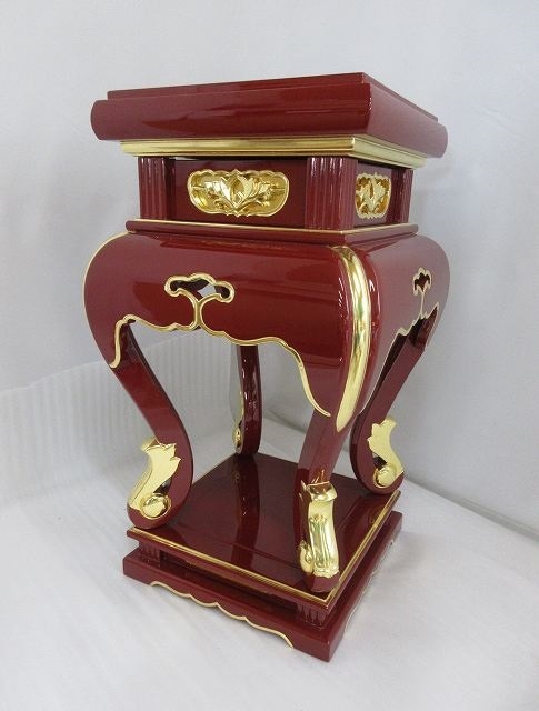 【特別販売品】朱塗り　中央香台 (幅35cm高70cm奥35cm)長期在庫品特価価格　木製高級寺院仏具通販(商品番号4555)