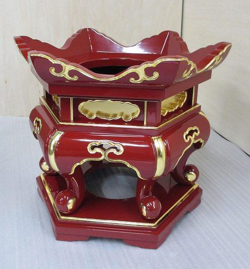 【受注生産品・限定サイズの特価品】六角リン台　ケイス台　平径36センチ　色は3色(黒、朱、潤み)　国内自社工場で製作品　(商品番号mt129）