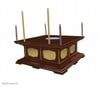 【寺院仏具】潤み塗り　高級護摩壇　3.5尺　壇のみ(天板に60センチ角のステンレスプレート付)　密教法具　祈祷・供養・護摩焚き　国内自社工場制作の高級木製仏具　(受注生産品)(商品番号10221u）|