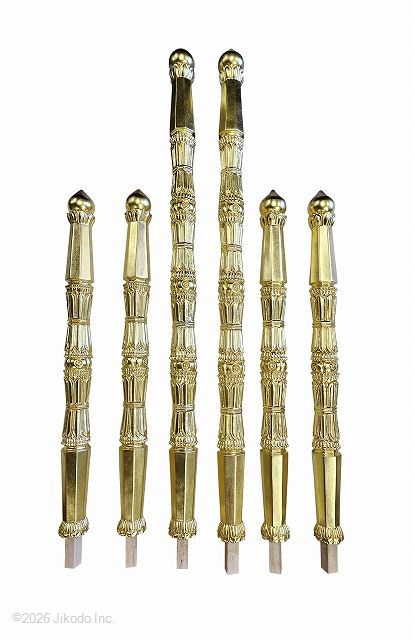 【寺院仏具】　四?徹・門標　一組セット　木製　密教法具　四けつ棒　シケツ(受注生産品)(商品番号6204）