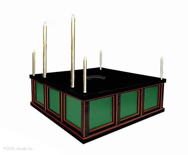 【寺院仏具】黒塗り面朱　鎌倉型護摩壇　3.5尺　壇のみ(天板に60センチ角のステンレスプレート付)　密教法具　祈祷・供養・護摩焚き　国内自社工場制作の高級木製仏具(受注生産品)(商品番号10222m）