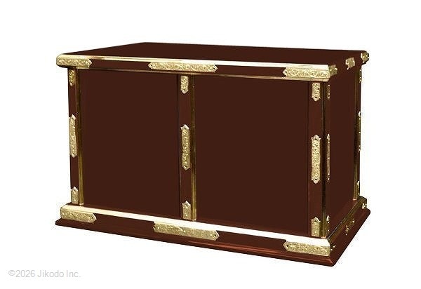 【寺院仏具】潤み塗り　金具付き脇机(一重タイプ)幅60センチ　安心の国産寺院仏具　自社工場にて製作　木製高級寺院仏具通販(受注生産品)(商品番号10305u)