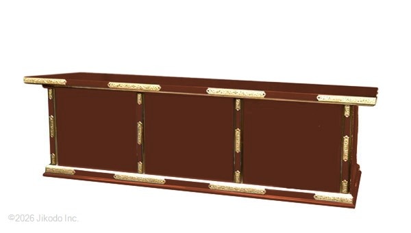 【寺院仏具】潤み塗り　金具付き向机(一重タイプ)幅120センチ　安心の国産寺院仏具　自社工場にて製作　木製高級寺院仏具通販(受注生産品)(商品番号10319u)