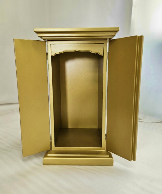 【特別販売品】金色塗り厨子型仏壇　限定１台(内寸幅20約cm×高さ約42cm×奥行約20cm) 長期在庫品　木製高級仏具通販 管理番号「5163」