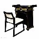 【寺院仏具】黒塗り　椅子用導師机と本堂用椅子　(幅75cmｘ高74cmｘ奥34)安心の国内自社工場製 (受注生産品)（商品番号11202k)|焼香机・導師机