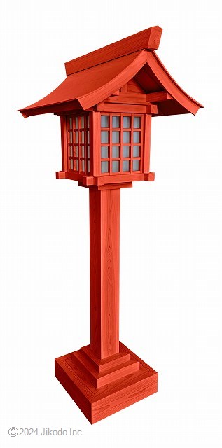 【神具】黒色　桧製の置き型神前灯篭(室内用)　高さ1.5メートル大型灯籠　LED電装付　1台価格　安心の国内自社工場製作品　木製高級神具・仏具通販(受注生産品)(商号10263k）