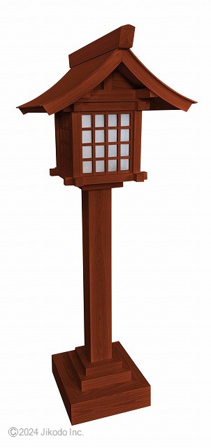 【神具】黒色　桧製の置き型神前灯篭(室内用)　高さ1.5メートル大型灯籠　LED電装付　1台価格　安心の国内自社工場製作品　木製高級神具・仏具通販(受注生産品)(商号10263k）