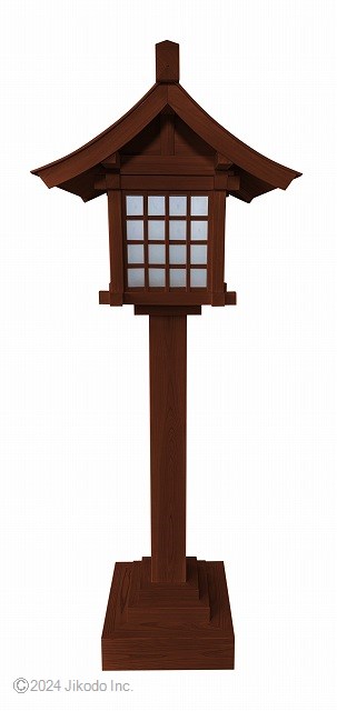 【神具】黒色　桧製の置き型神前灯篭(室内用)　高さ1.5メートル大型灯籠　LED電装付　1台価格　安心の国内自社工場製作品　木製高級神具・仏具通販(受注生産品)(商号10263k）