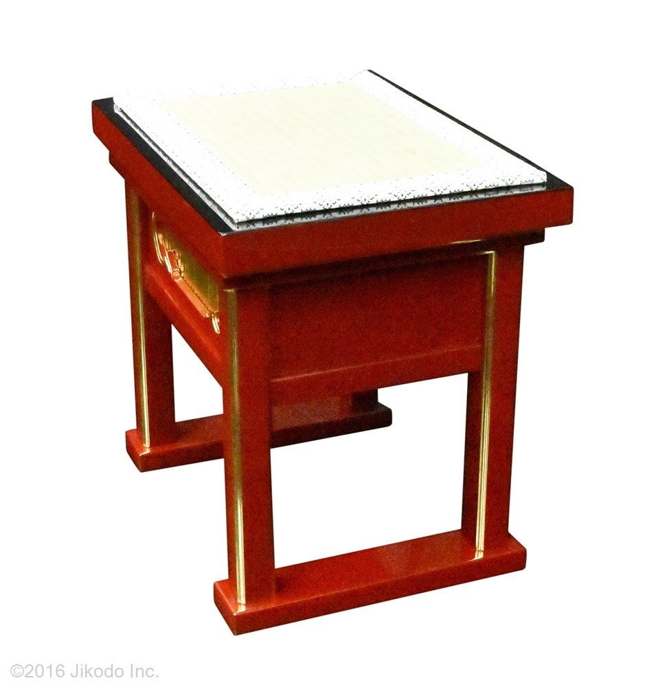 【寺院仏具】幅約43センチ　潤み塗りの背高経机用椅子　　(受注生産品)（商品管理番号11028u）