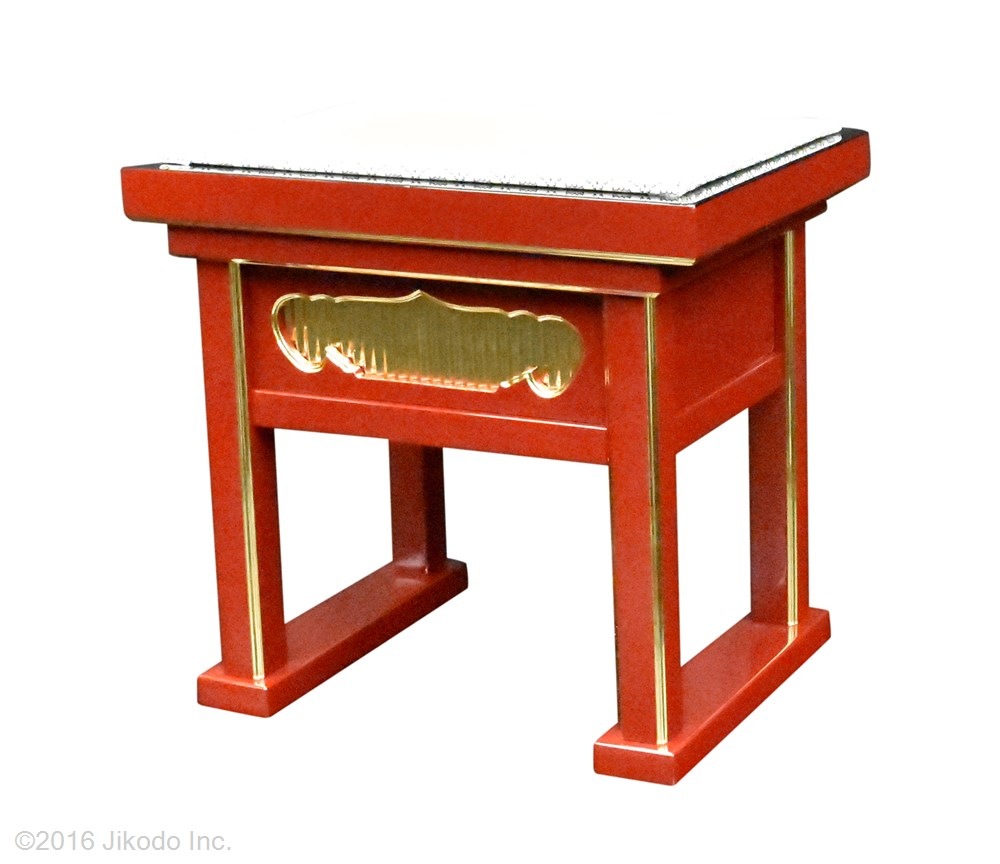 【寺院仏具】幅約43センチ　潤み塗りの背高経机用椅子　　(受注生産品)（商品管理番号11028u）